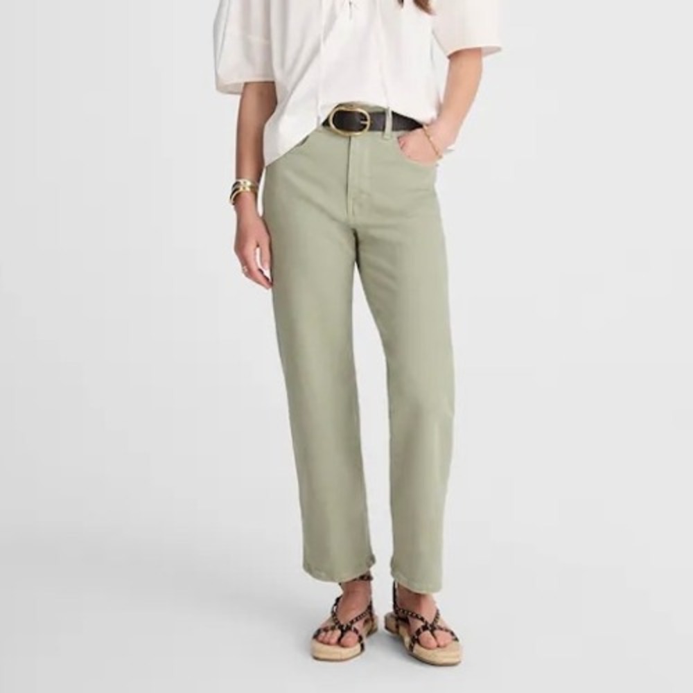 NWOT Madewell Women's Perfect Vintage Wide-Leg Crop Jean Sage Green Size‎ 31